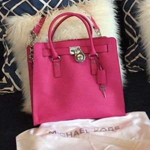 Michael Kors Hamilton pink handbag